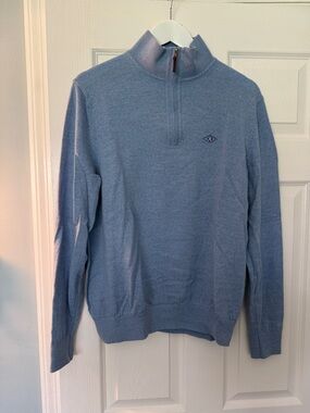 Fairway & Greene Light Blue Half-Zip Sweater